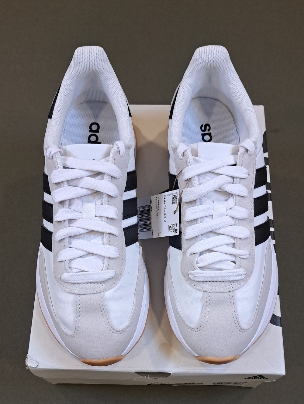 Adidas Run 70s 2.0 Shoes - Color: White/Black/Grey - Size: Juniors 7 - Picture 2 of 10